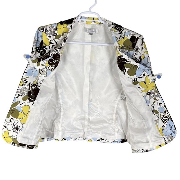 Tahari Arthur S Levine NWT18 Floral 2 Piece Set Short Sleeve Blazer Skirt Office - Picture 6 of 16